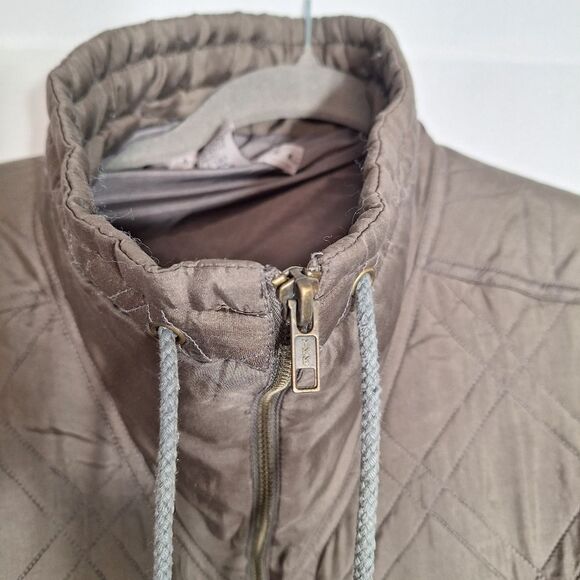 Vintage Robert Stock Womens Silk Bomber Jacket Diamond Quilted Y2K Brown Small - Picture 3 of 7